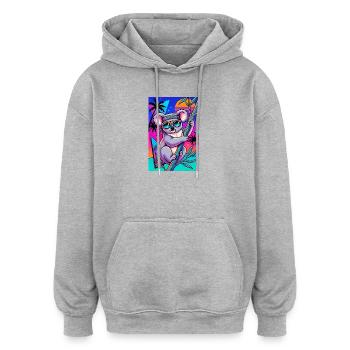 Koala - Oversized Unisex Hoodie - Grau meliert - Vorne - Noah (186cm)
