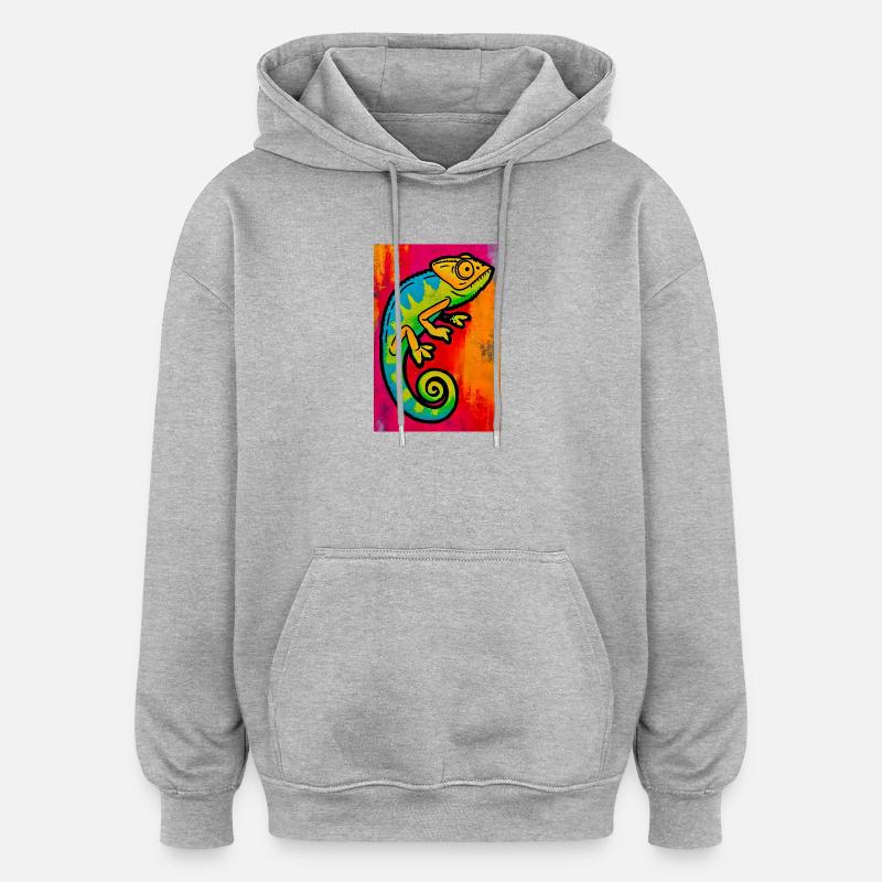 Chamäleon - Oversized Unisex Hoodie - Grau meliert
