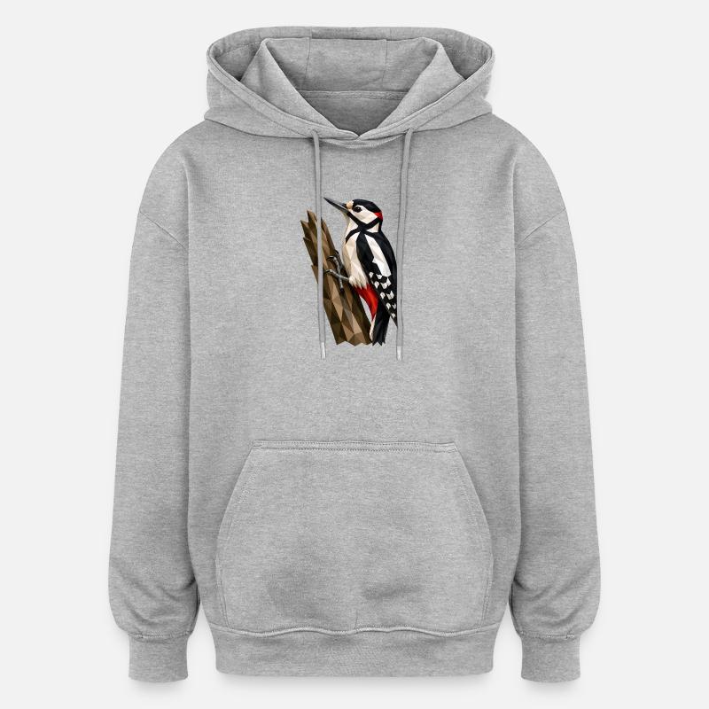 Pic polygonal - Sweat à capuche oversize unisexe - gris chiné