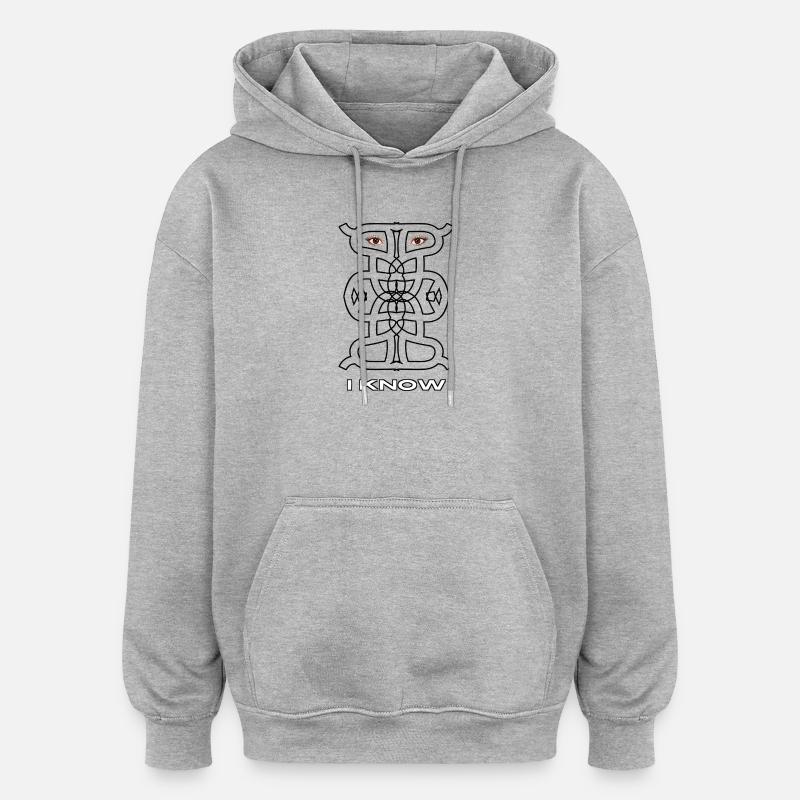 I Know - Abstract Symbolic Observer - Oversized Unisex Hoodie - heather grey