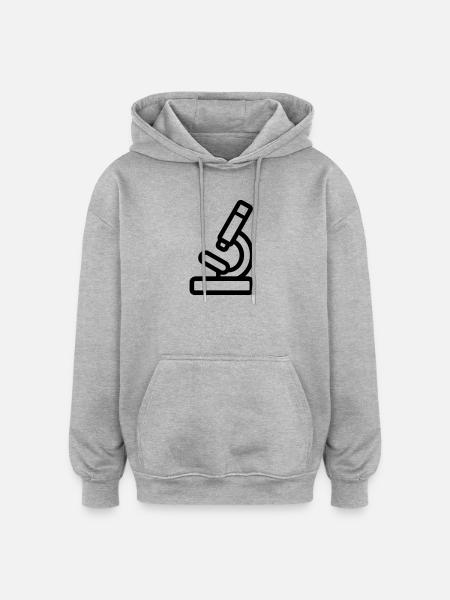 Mikroskop - Oversized Unisex Hoodie - Grau meliert