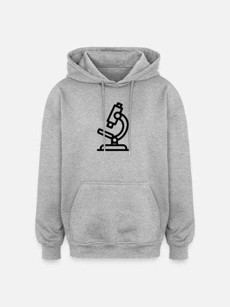Mikroskop - Oversized Unisex Hoodie - Grau meliert