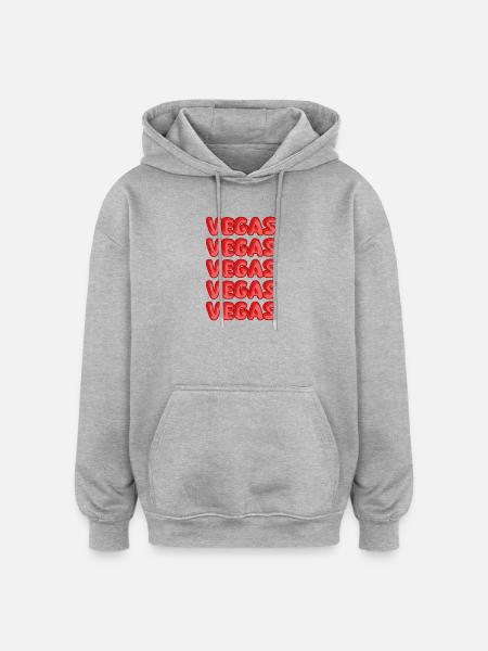 Vegas - Sweat à capuche oversize unisexe - gris chiné