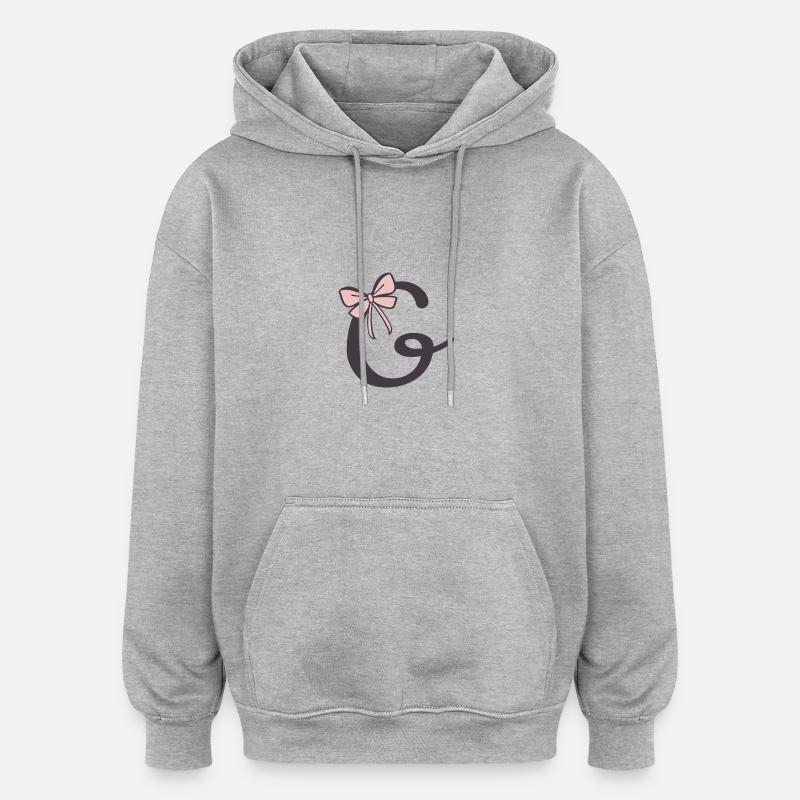 Anfangsbuchstabe G Schleifchen - Oversized Unisex Hoodie - Grau meliert