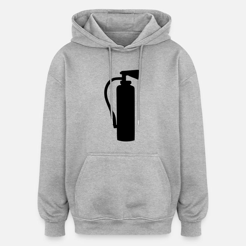 Extincteur d'incendie - Sweat à capuche oversize unisexe - gris chiné