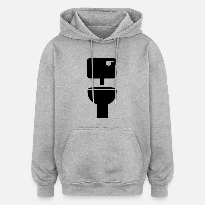 toilette - Sweat à capuche oversize unisexe - gris chiné