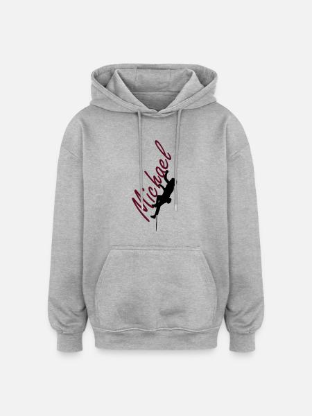 Klettern - Michael - Oversized Unisex Hoodie - Grau meliert