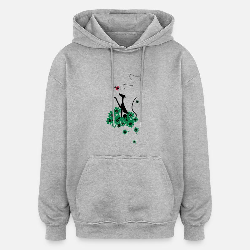 glücksbringer - Oversized Unisex Hoodie - Grau meliert