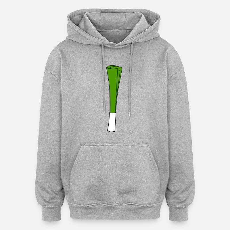 Le poireau - Sweat à capuche oversize unisexe - gris chiné