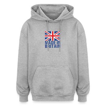 made in GB - Oversized Unisex Hoodie - heather grey - Front - Noah (186cm)