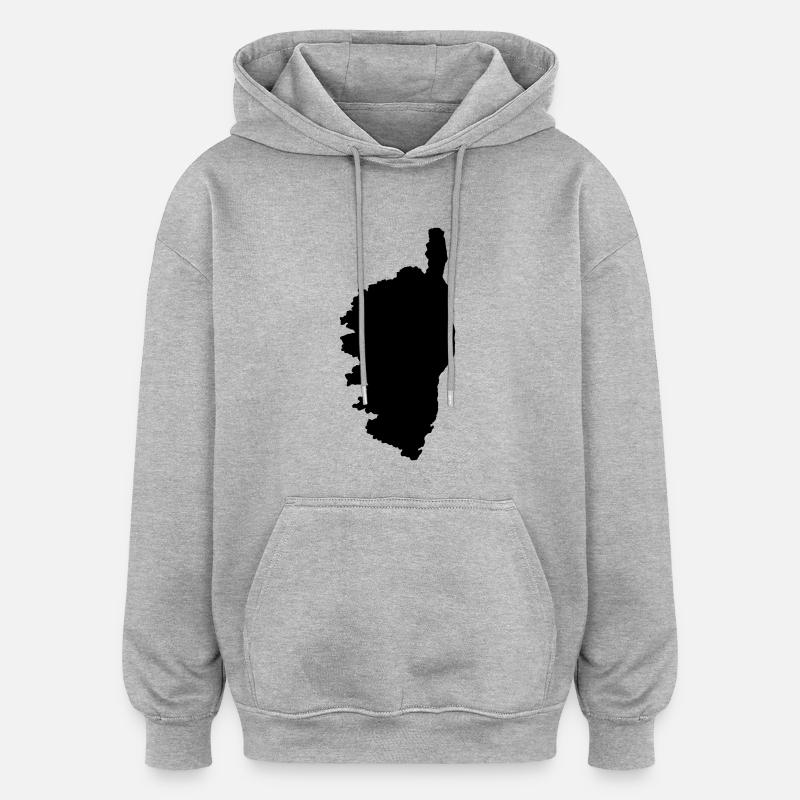 Corse carte - Sweat à capuche oversize unisexe - gris chiné