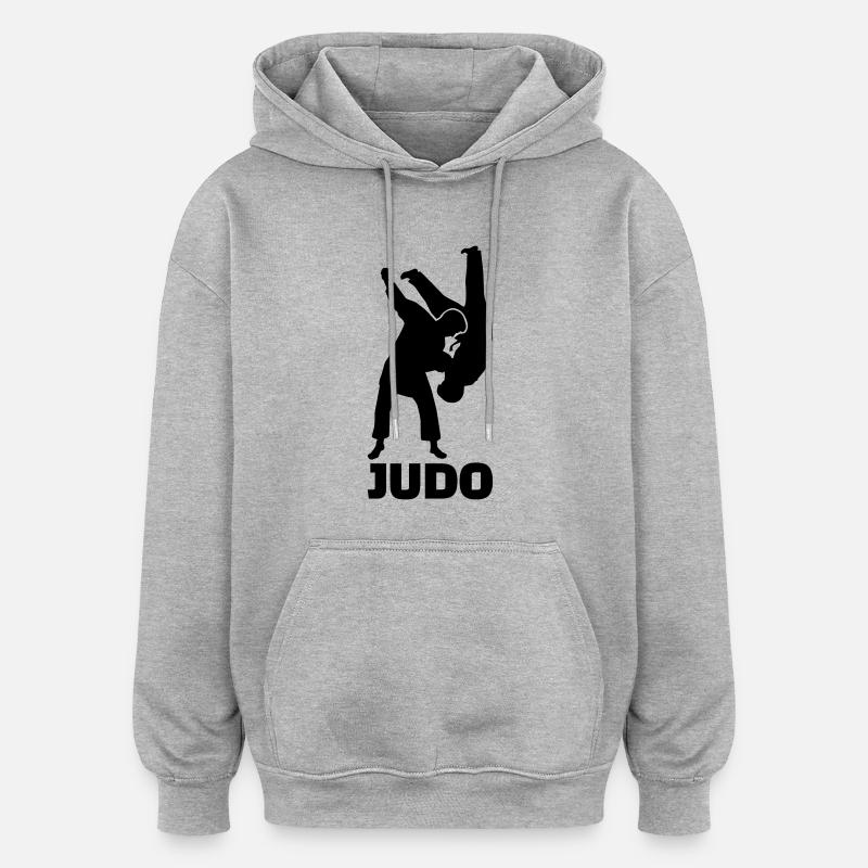 Judo - Sweat à capuche oversize unisexe - gris chiné