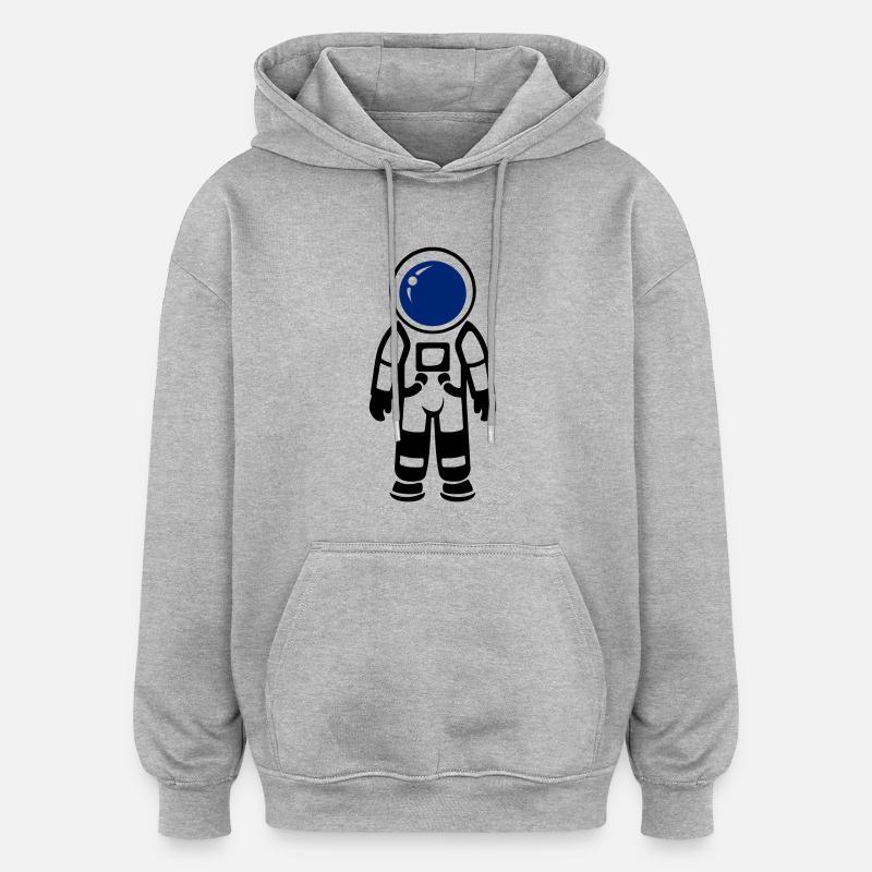 Astronaute - Sweat à capuche oversize unisexe - gris chiné