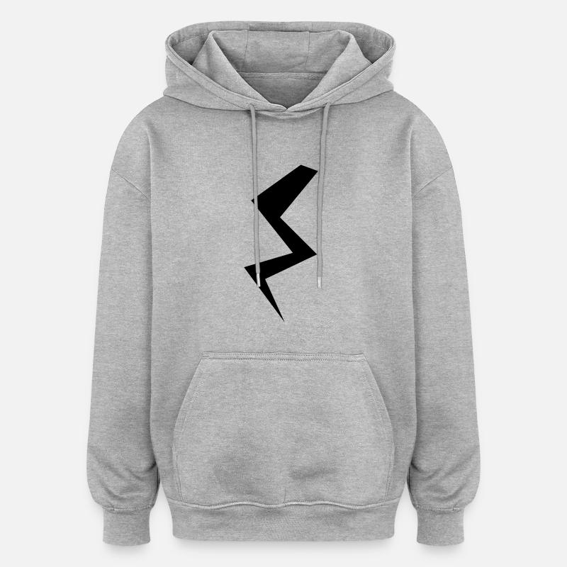Blitzes - Oversized Unisex Hoodie - Grau meliert