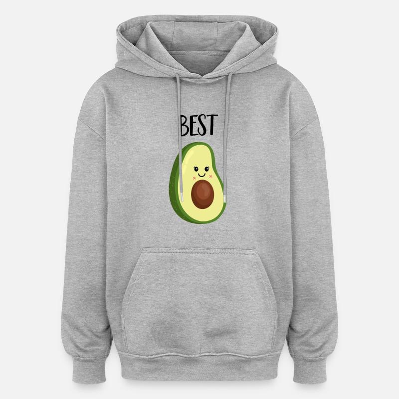 Bästa par skjorta - avokado - lämplig grafik - Oversized luvtröja unisex - gråmelerad