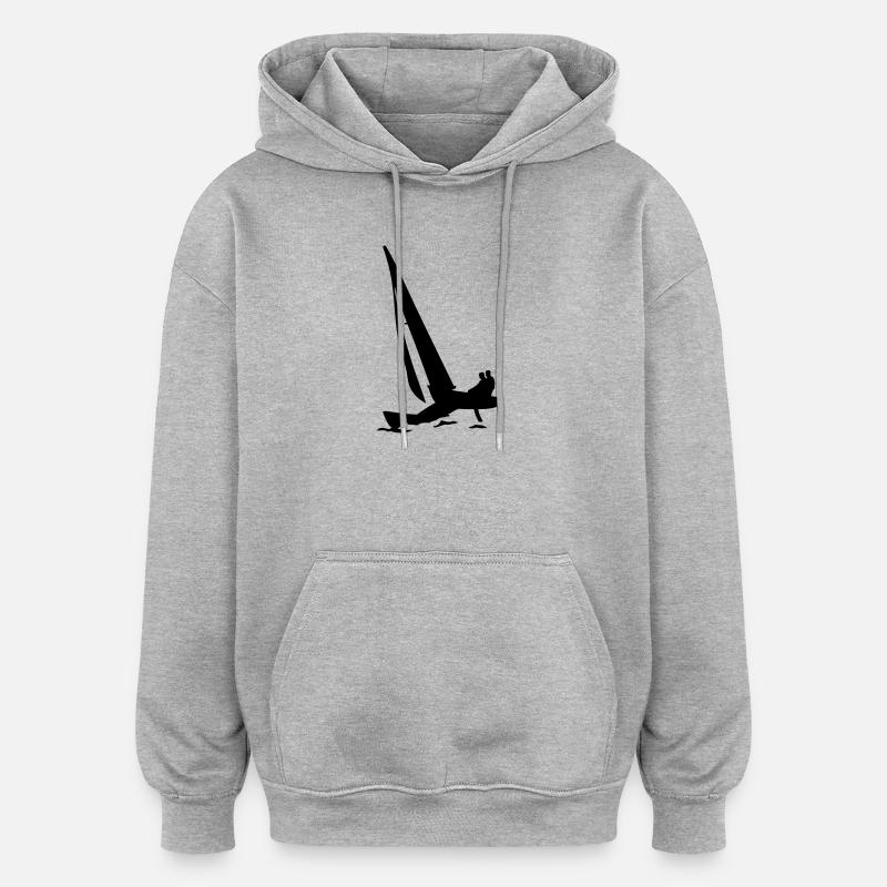 catamaran - Sweat à capuche oversize unisexe - gris chiné