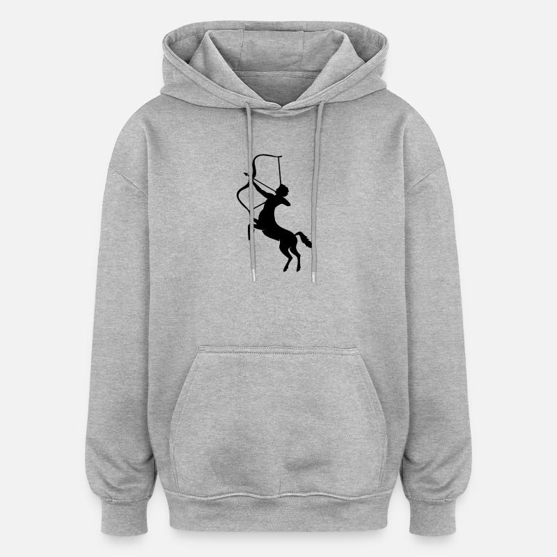 centaure - Sweat à capuche oversize unisexe - gris chiné