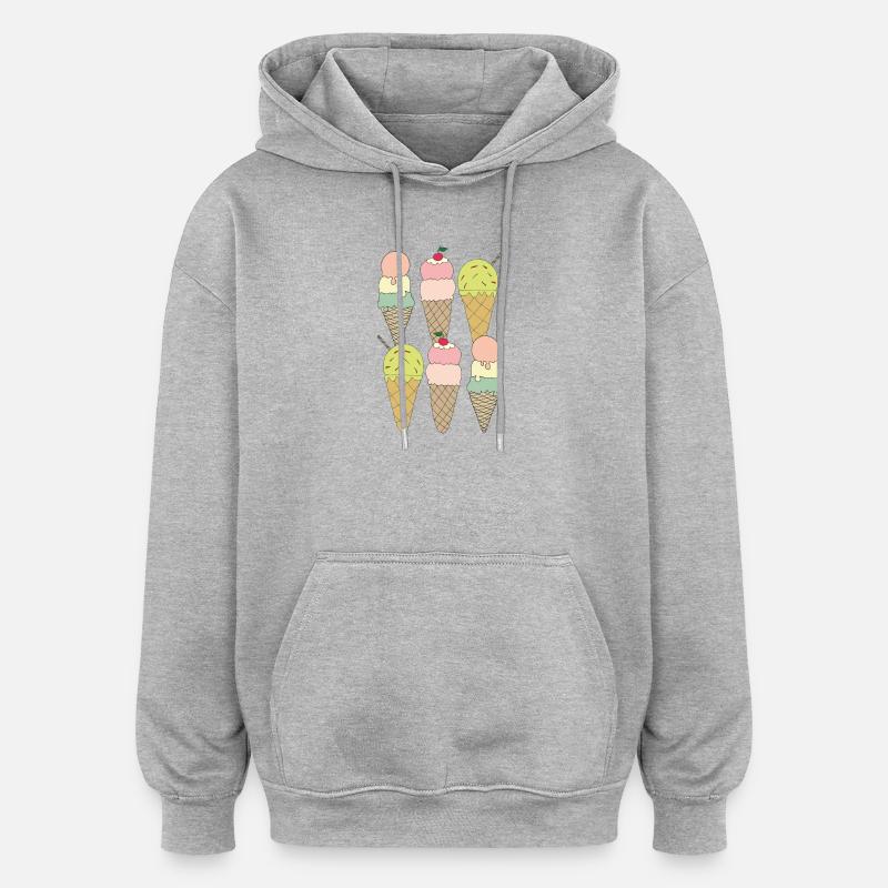 eisvariationen 6fach - Oversized Unisex Hoodie - Grau meliert