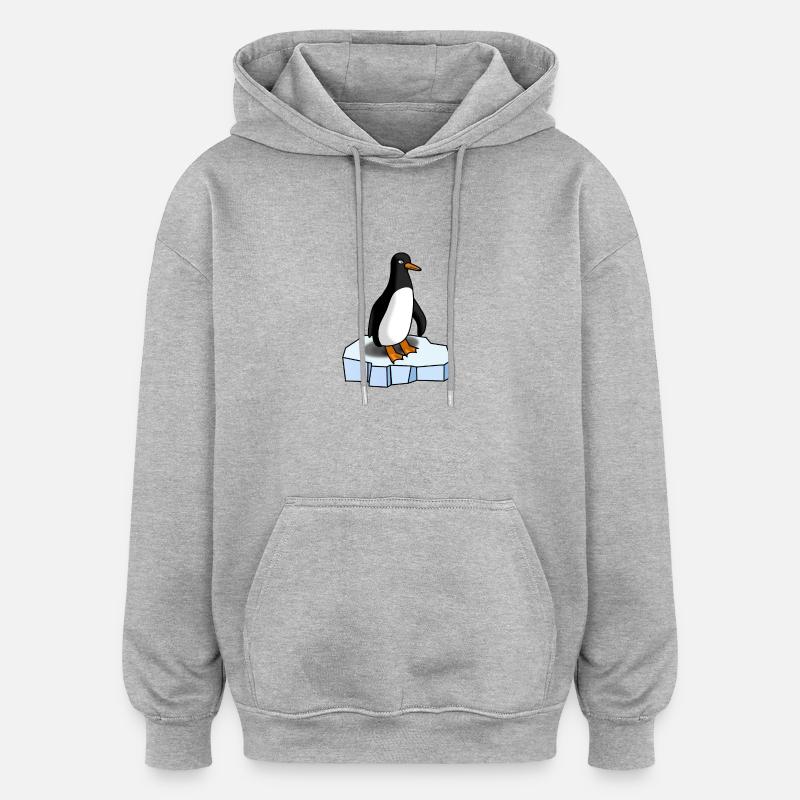 Süsser Pinguin - Oversized Unisex Hoodie - Grau meliert