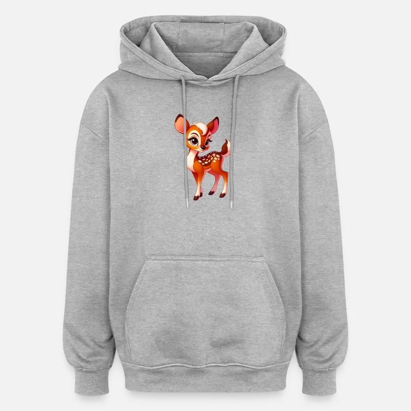 Faon - Sweat à capuche oversize unisexe - gris chiné