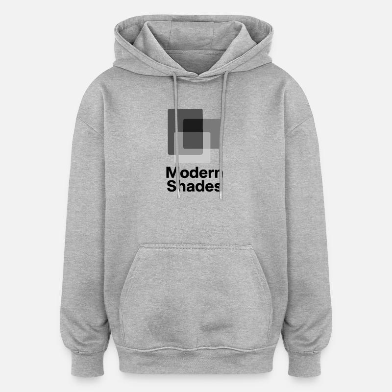 Abstract Gray Square Pattern - Oversized Unisex Hoodie - heather grey