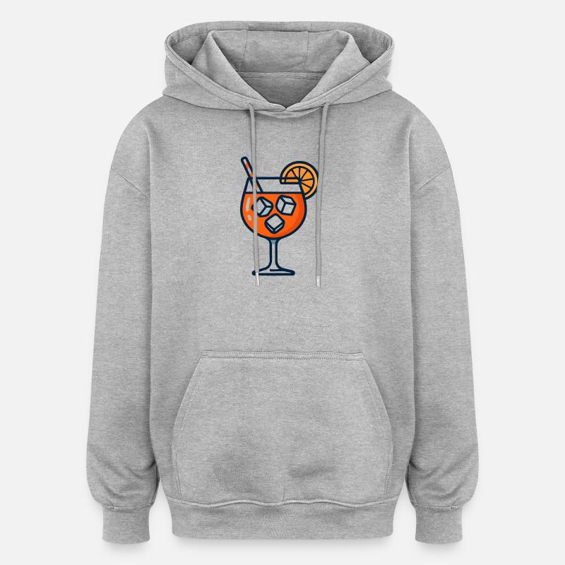 Orange Spritz Glas mit Eis - Oversized Unisex Hoodie - heather grey