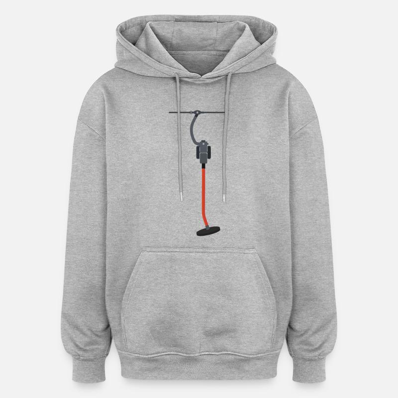 Téléski à boutons - Sweat à capuche oversize unisexe - gris chiné