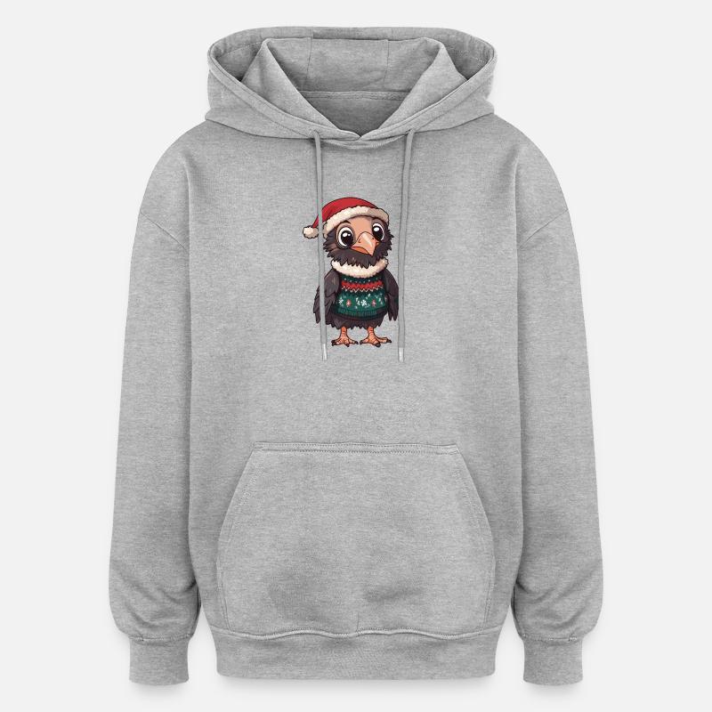 Aigle Oiseau Noël - Sweat à capuche oversize unisexe - gris chiné