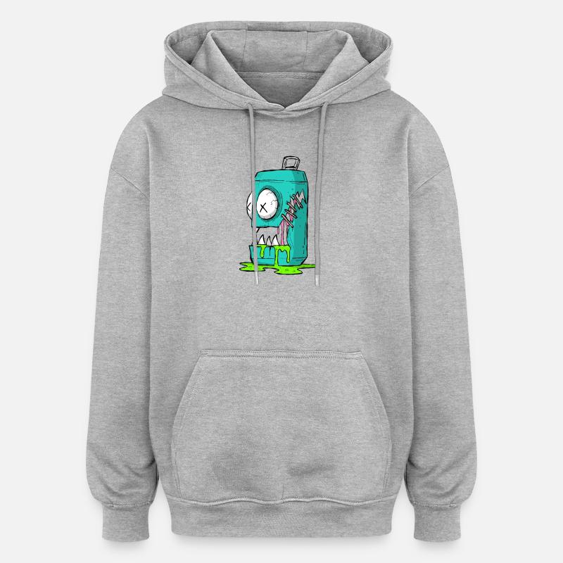Monster Box Bande dessinée - Sweat à capuche oversize unisexe - gris chiné