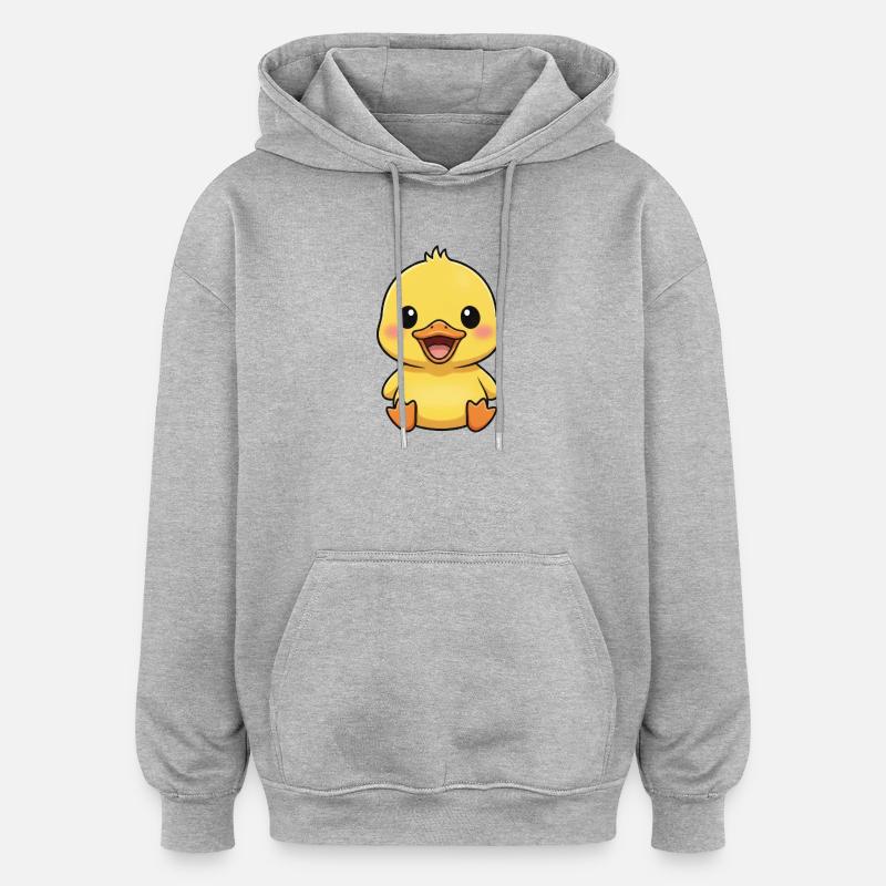 Søt and tegneserie latter glede brøl - Oversized unisex-hettegenser - gråmelert