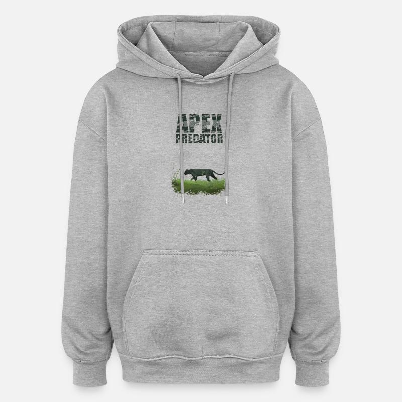 Pixel Art rétro Apex Predator - Sweat à capuche oversize unisexe - gris chiné