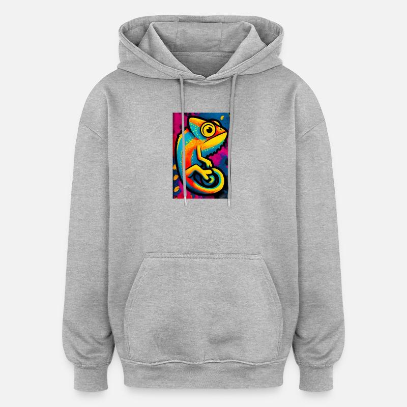 Chamäleon - Oversized Unisex Hoodie - Grau meliert