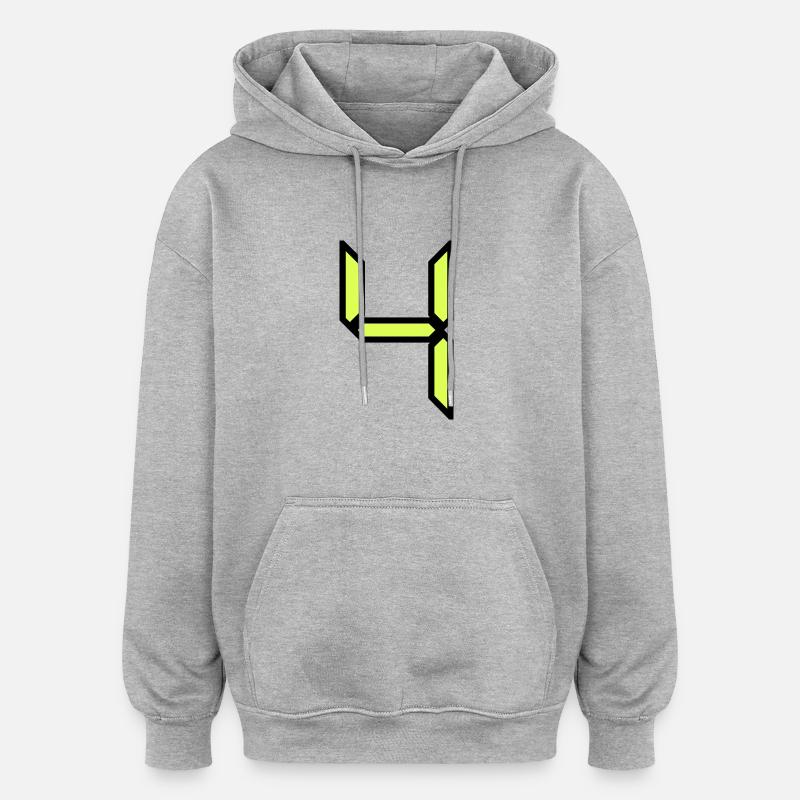 4 ANS,4e ANNIVERSAIRE,ANNIVERSAIRE 4 ANS - Sweat à capuche oversize unisexe - gris chiné