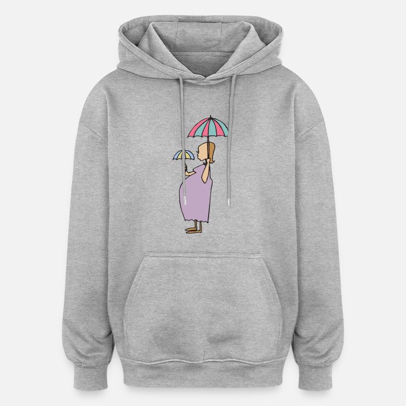enceinte mignon - Sweat à capuche oversize unisexe - gris chiné