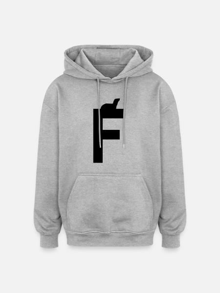 F furet/fouine - Sweat à capuche oversize unisexe - gris chiné