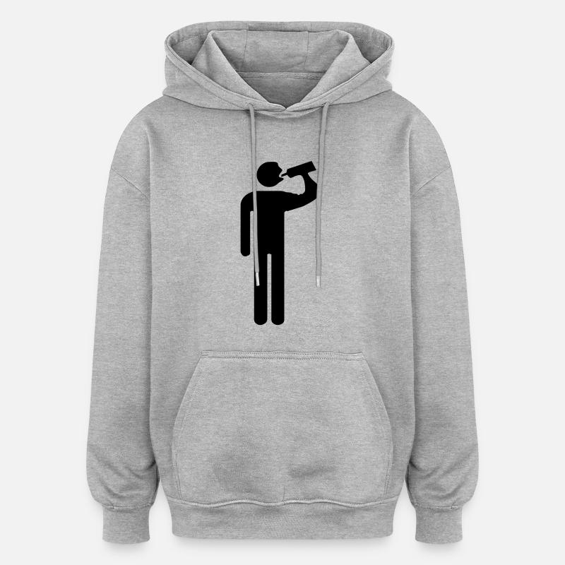 boire - Sweat à capuche oversize unisexe - gris chiné