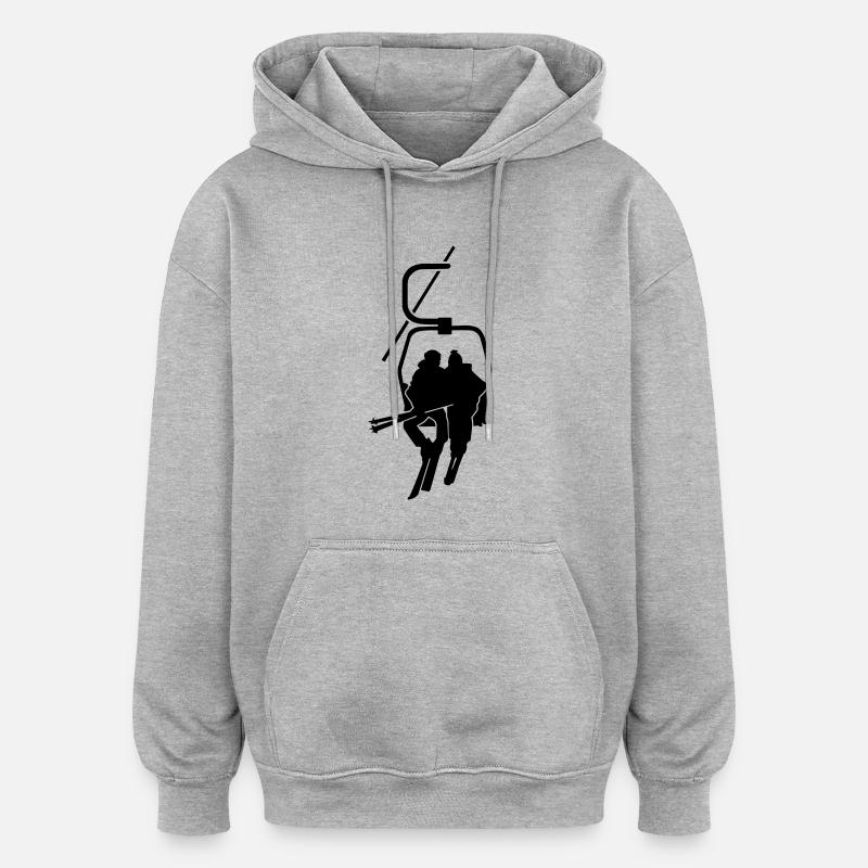 Skiing - Oversized Unisex Hoodie - heather grey