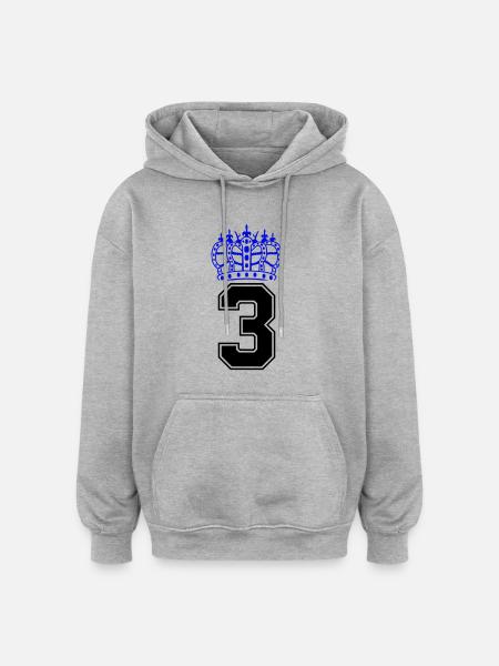 3 krone - Oversized Unisex Hoodie - Grau meliert