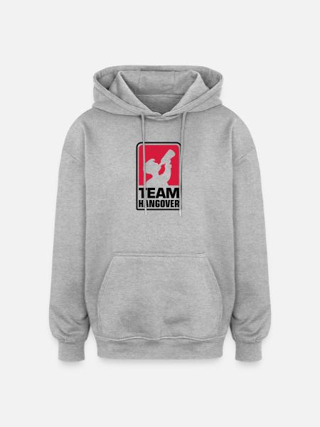 team logo hangover - Oversized Unisex Hoodie - Grau meliert