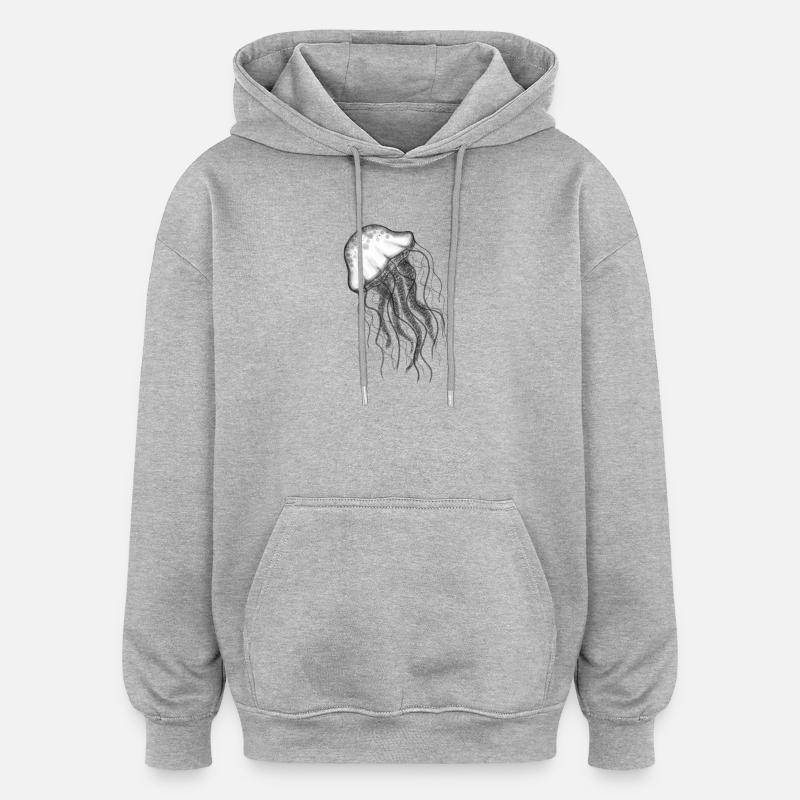 Méduse Méduse - Sweat à capuche oversize unisexe - gris chiné