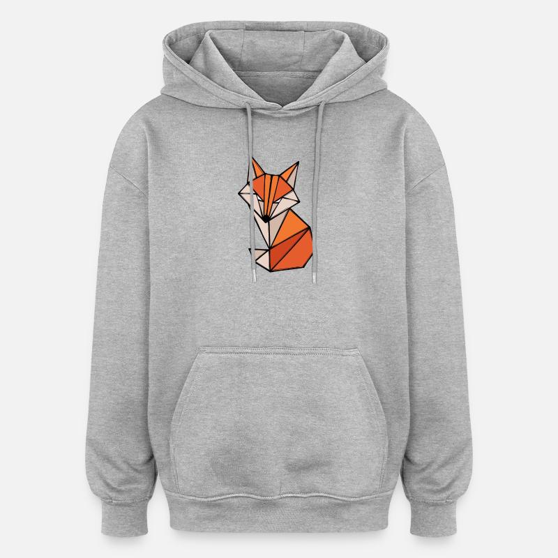 Fuchs Polygon Geometry Abstract Art Creative - Oversized Unisex Hoodie - heather grey