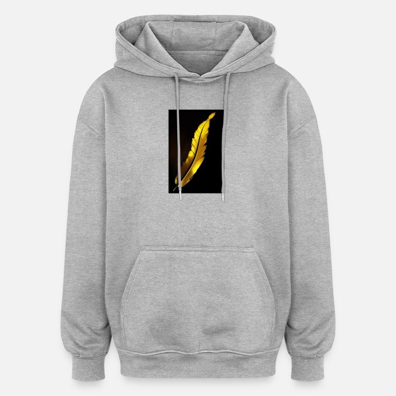 Plume - Sweat à capuche oversize unisexe - gris chiné