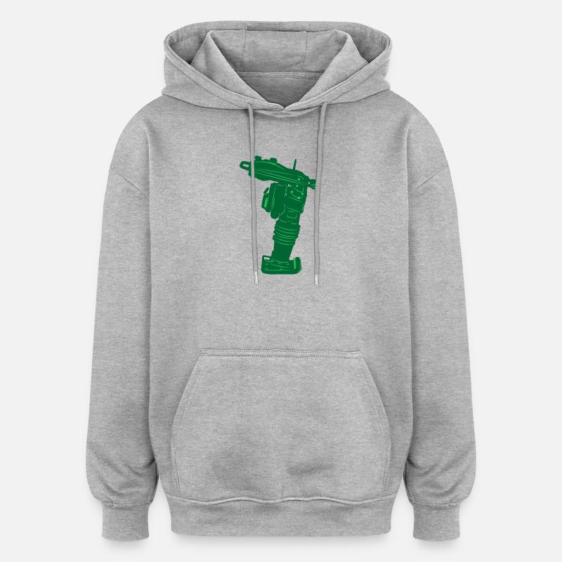Outil de pavé pilonneuse vibrante - Sweat à capuche oversize unisexe - gris chiné