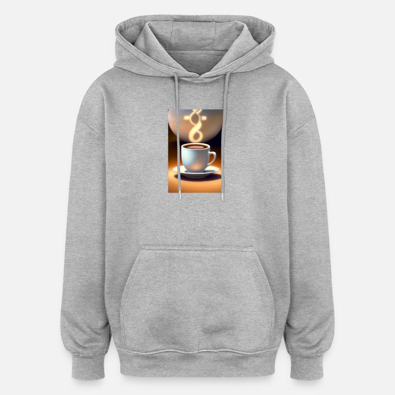 Kaffee, Kaffeebohnen - Oversized Unisex Hoodie - Grau meliert