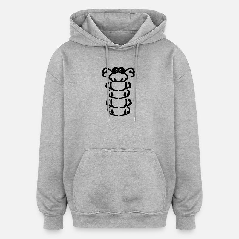 une petite chenille - Sweat à capuche oversize unisexe - gris chiné