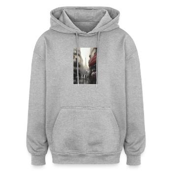 Paris in the rain - Oversized Unisex Hoodie - heather grey - Front - Noah (186cm)