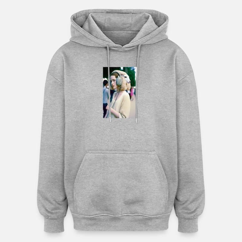 Anthropomorphic 10 - Sweat à capuche oversize unisexe - gris chiné