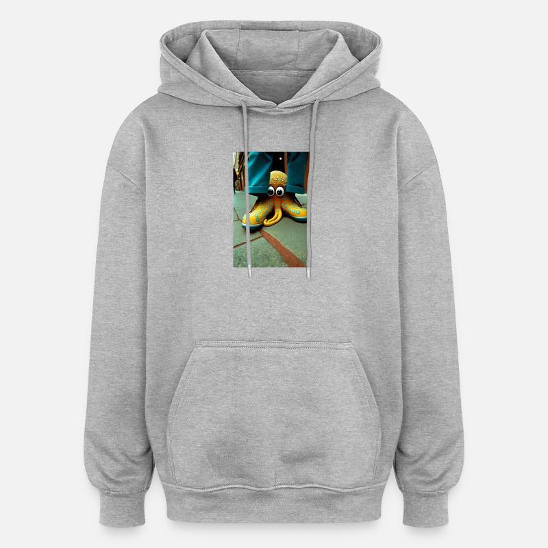 Anthropomorphic 03 - Sweat à capuche oversize unisexe - gris chiné