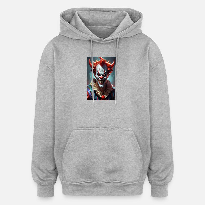 Clown du diable - Sweat à capuche oversize unisexe - gris chiné