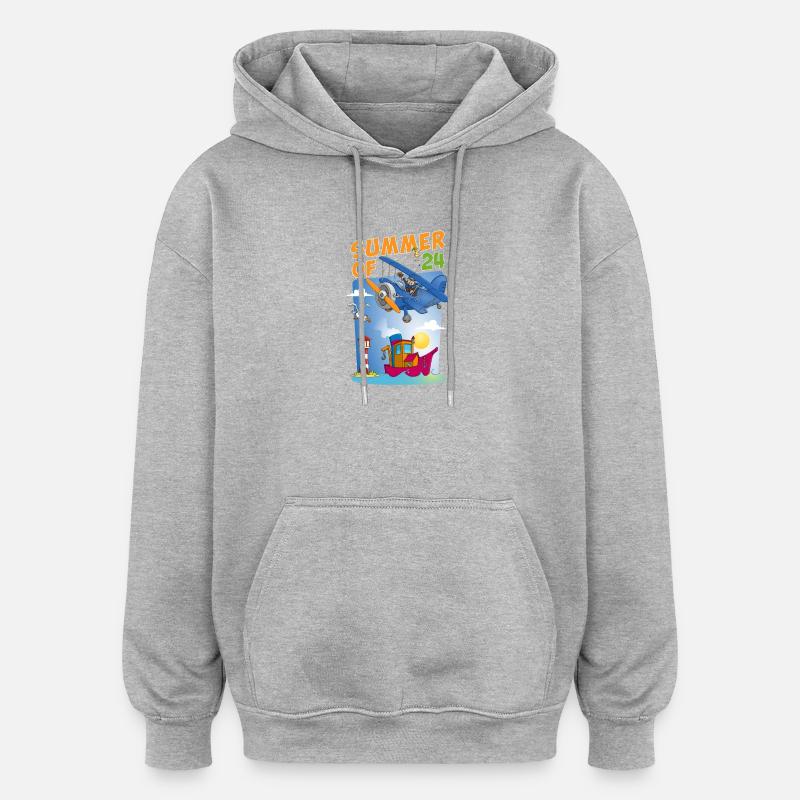 Der bunte Sommer 2024 - Oversized Unisex Hoodie - Grau meliert